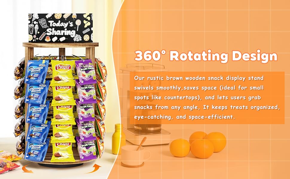 Emfogo 5-Tier Rotating Chip Rack Display Stand with 50 Clips product details