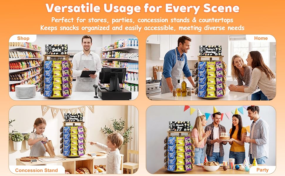 Emfogo 5-Tier Rotating Chip Rack Display Stand with 50 Clips product details