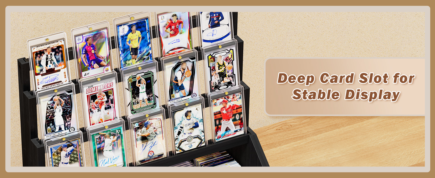 Emfogo 3-Tier Trading Card Display Stand with 5-Row Storage product details
