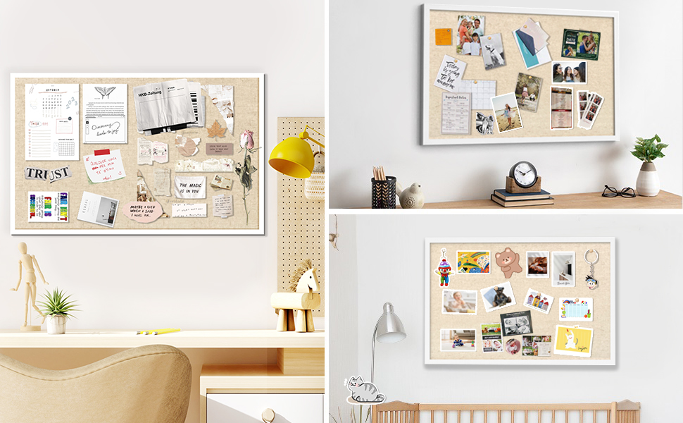 Linen Cork Bulletin Board product details