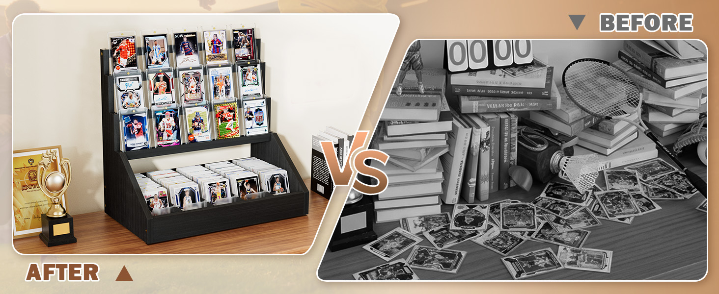 Emfogo 3-Tier Trading Card Display Stand with 5-Row Storage product details