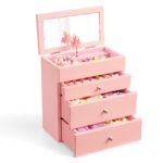 Emfogo 4-Layer Musical Jewelry Box for Girls with Spinning Dancer