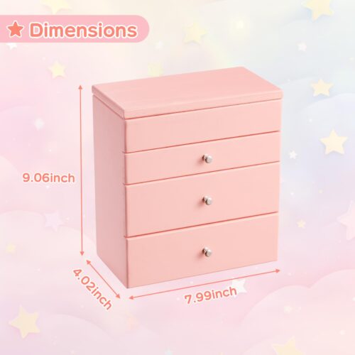 Emfogo 4-Layer Musical Jewelry Box for Girls with Spinning Dancer