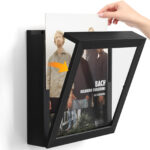 Emfogo Wall-Mounted Vinyl Record Frame – Holds 20 LPs (12x12 Album Cover Display)
