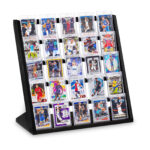 Emfogo 5 Tier Trading Card Display Stand – Wooden Holder for Graded Sports Card Collection