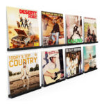 Emfogo Wall Mount Vinyl Record Shelf, Wood Album Record Holder for Living Room