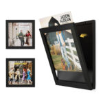 Emfogo Wall Vinyl Record Display Frame, LP Album Cover Frame (2 Pack, Black)