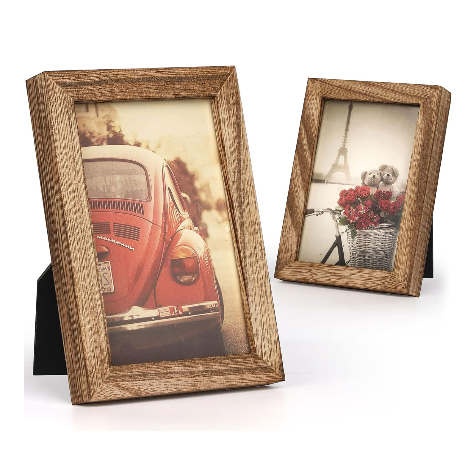 未标题-2-恢复的 4x6 Solid Wood Picture Frame 2-Pack with Real Glass, Rustic Photo Frame for Wall Display - Image 1