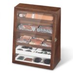 Emfogo Wooden Pocket Knife Display Case for 28 Knives