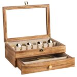 Emfogo Wooden Silverware Storage Box - 2 Layer Carbonized Black