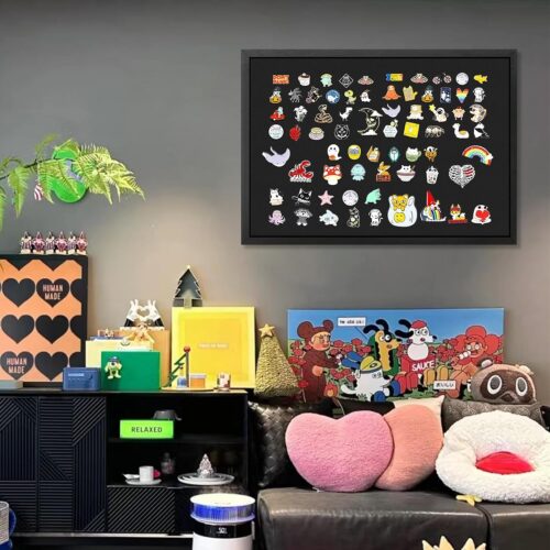 Emfogo Large Bulletin Board, 36 "x 24" Black Cork Boards for Walls with Frame, Pin Display Board Vision Board for Home School Office Decor
