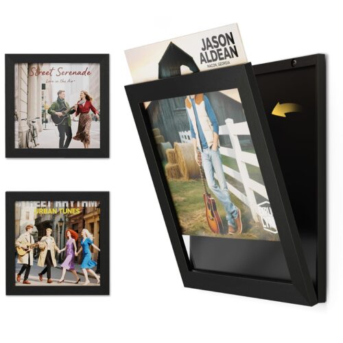 Emfogo Vinyl Record Frame for the Wall, Vinyl Record Display Frame, Album Frames for 12x12 Inch LP Album Cover
