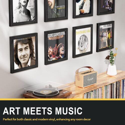 Emfogo Vinyl Record Frame for the Wall, Vinyl Record Display Frame, Album Frames for 12x12 Inch LP Album Cover