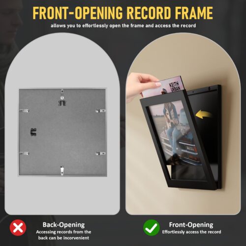 Emfogo Vinyl Record Frame for the Wall, Vinyl Record Display Frame, Album Frames for 12x12 Inch LP Album Cover