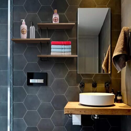 Emfogo Floating Shelves Wall Mounted Rustic Wood Wall Shelves, 3 Tier Floating Shelf for Decor and Storage at Bedroom, Living Room, Bathroom, Kitchen, Office and More