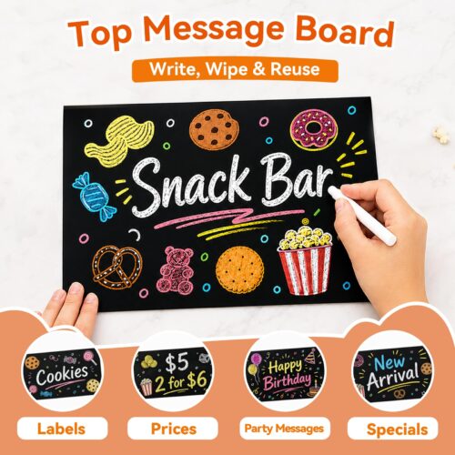 Emfogo Chip Rack Display Stand, 5-Tier Snack Rack with 50 Movable Clips
