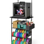 Emfogo 3D Printer Stand with Filament Storage, 5 Tier 3D Printer Table with Storage Bag, 3D Printing Desk Wall Anchorage for Home Office Workshop Studio