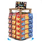 Emfogo Chip Rack Display Stand, 5-Tier Snack Rack with 50 Movable Clips