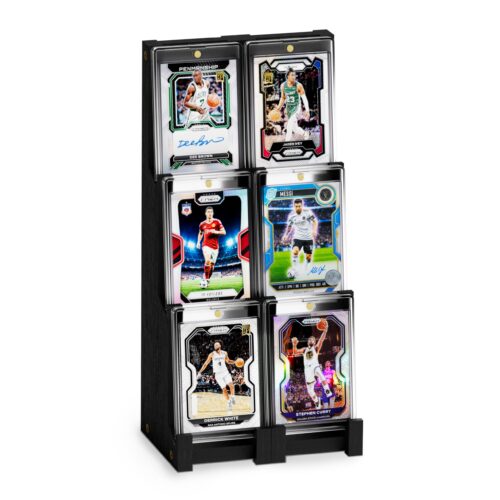 Emfogo Card Display Stand 2 Pack, Wooden 3 Tier Sports Graded Card Display