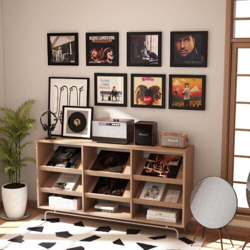 Emfogo 4 Pack Vinyl Record Frame for the Wall, Wall-Mounted Vinyl Record Display Frame, Album Frames for 12x12 Inch LP Album Cover