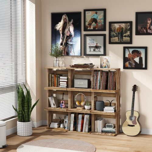 Emfogo 4 Pack Vinyl Record Frame for the Wall, Wall-Mounted Vinyl Record Display Frame, Album Frames for 12x12 Inch LP Album Cover
