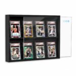 Emfogo Card Display Case, Trading Card Display Frame Wall Mount, Wooden Baseball Card Display Case with Clear View, Graded Sports Card Display for Trading Card Collection