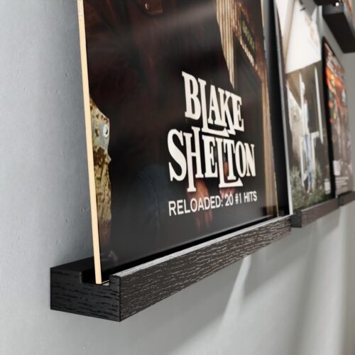 Emfogo 8 Pack Vinyl Record Shelf Wall Mount, Record Holder Wall, 12 inch Album Vinyl Record Storage Shelves Wall, Wood Record Display for Living Room