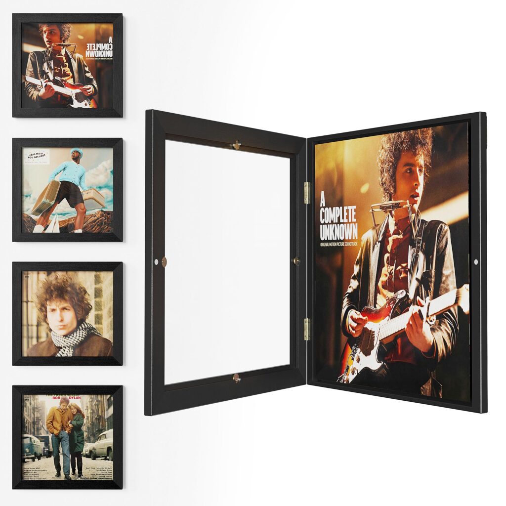 Emfogo 4 Pack Vinyl Record Frame for the Wall, Wall-Mounted Vinyl Record Display Frame, Album Frames for 12x12 Inch LP Album Cover