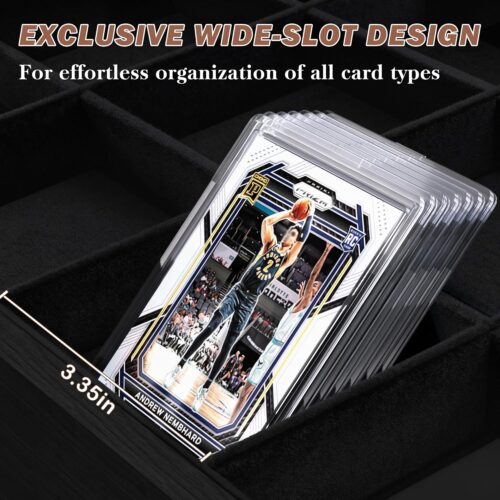 Emfogo 16-Cell Card Sorting Tray with Trading Card Display Stand, Black