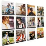 Emfogo Vinyl Record Shelf Wall Mount, 12 Pack Album Record Holder Wall, 12 inch Vinyl Record Storage Shelves Wall, Wood Record Display for Living Room