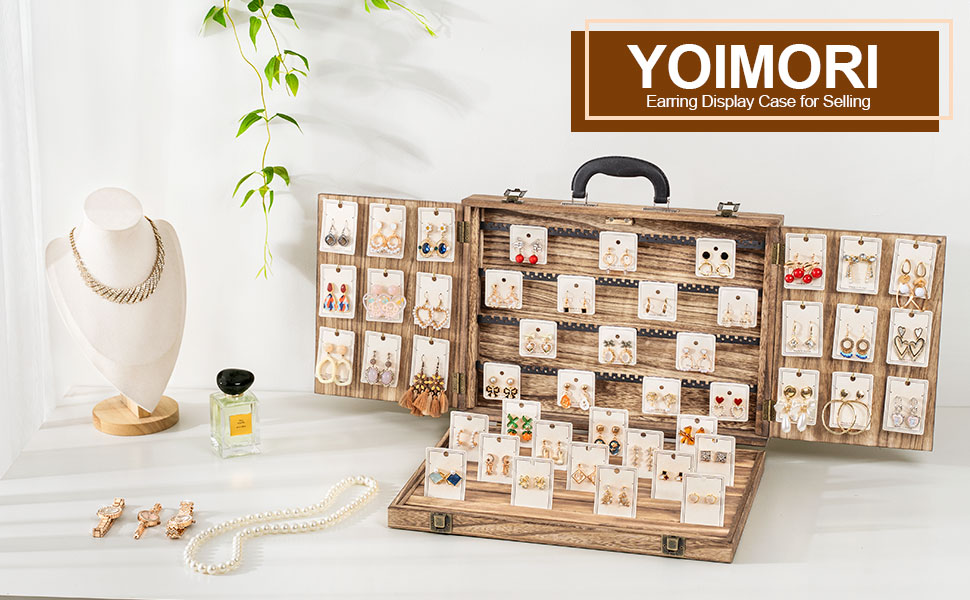 Emfogo Wooden Necklace Display Stand, Multi-Tier Jewelry Organizer product details