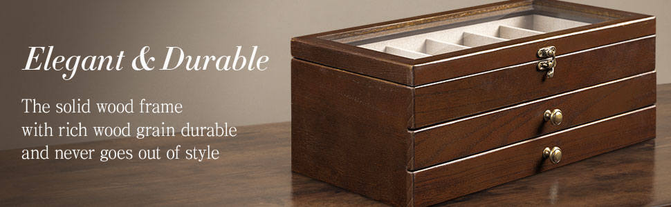 Emfogo Wooden Pocket Knife Display Case, Collector Storage Box for Men product details