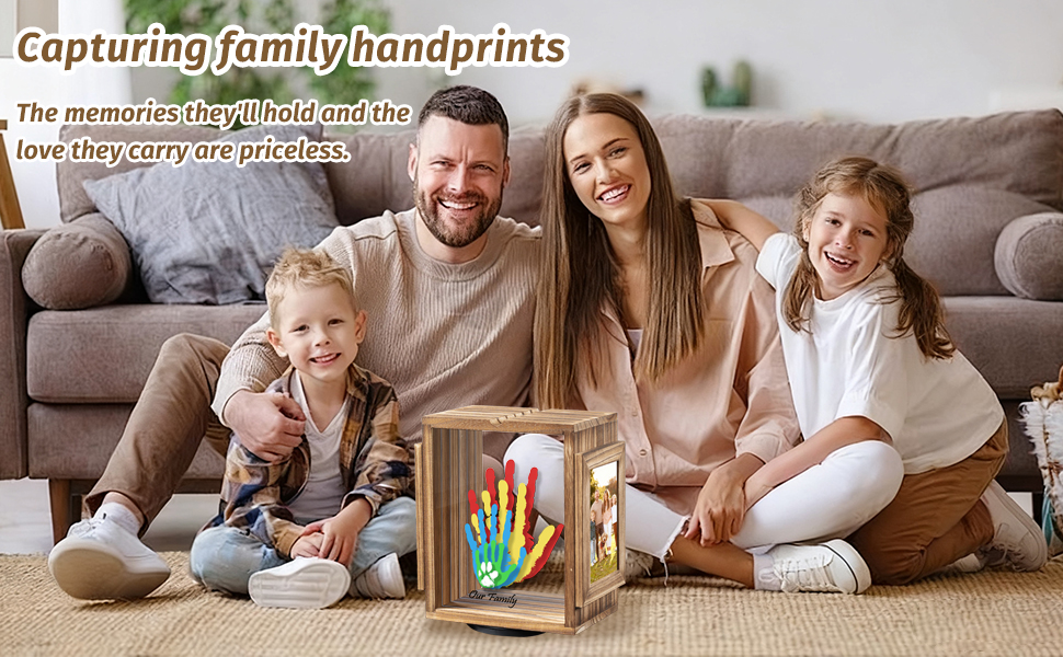 Emfogo 360-Degree Family Handprint Kit with Wooden Keepsake Frame product details