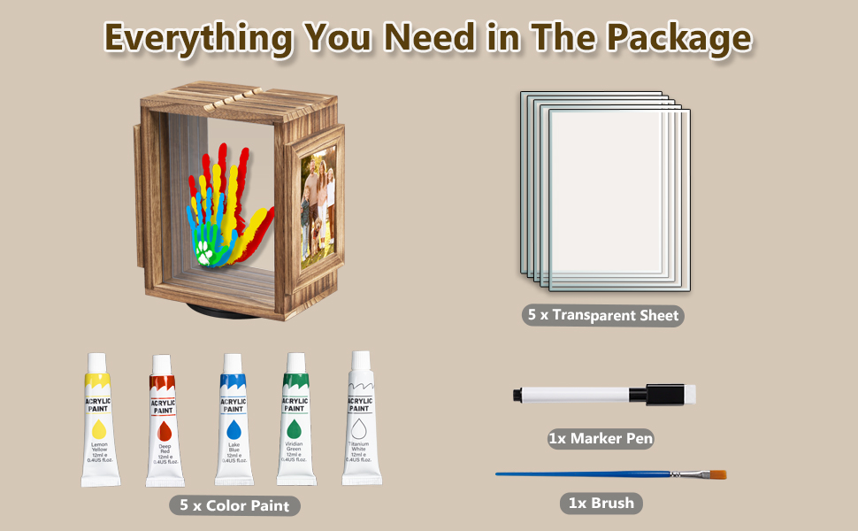 Emfogo 360-Degree Family Handprint Kit with Wooden Keepsake Frame product details