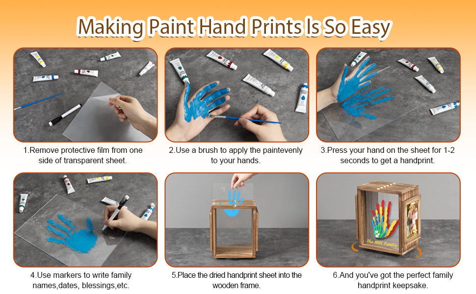 Emfogo 360-Degree Family Handprint Kit with Wooden Keepsake Frame product details