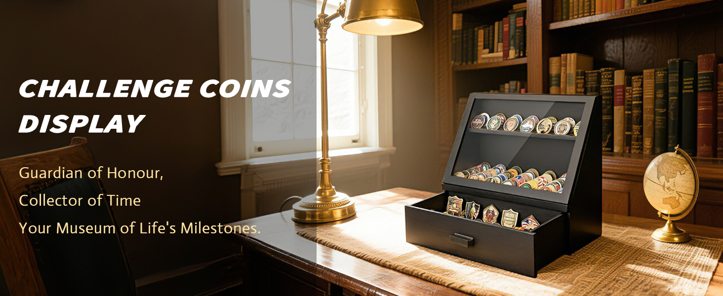 Emfogo Wooden Challenge Coin Display Stand, Collectible Coin Organizer product details
