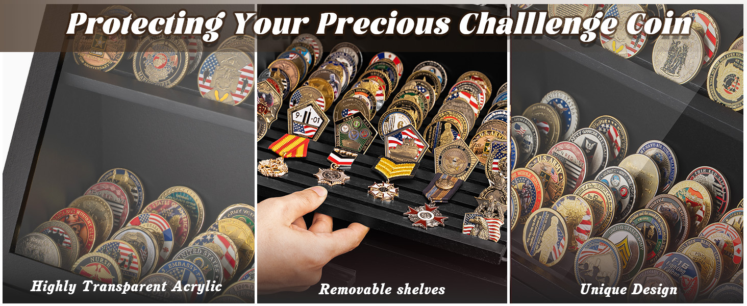 Emfogo Wooden Challenge Coin Display Stand, Collectible Coin Organizer product details