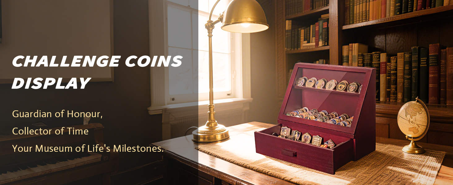 Emfogo Wooden Challenge Coin Display Stand, Collectible Coin Organizer product details