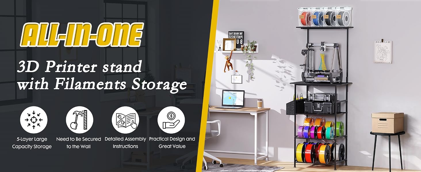 3D Printer Stand with Filament Storage product details