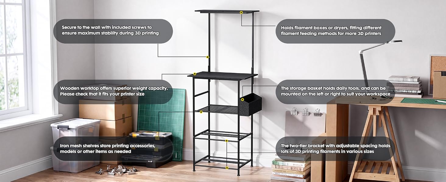 3D Printer Stand with Filament Storage product details