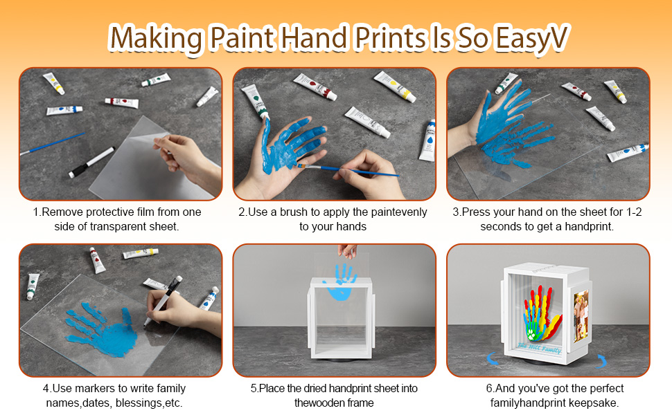 Emfogo 360-Degree Family Handprint Kit with Wooden Keepsake Frame product details