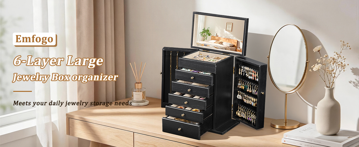 black jewelry box product details
